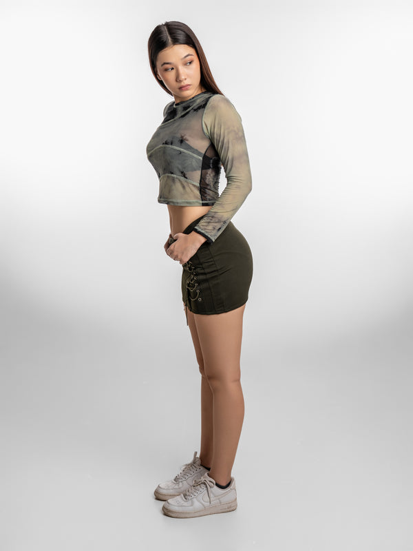 Pencil Skirt - Pixel Green