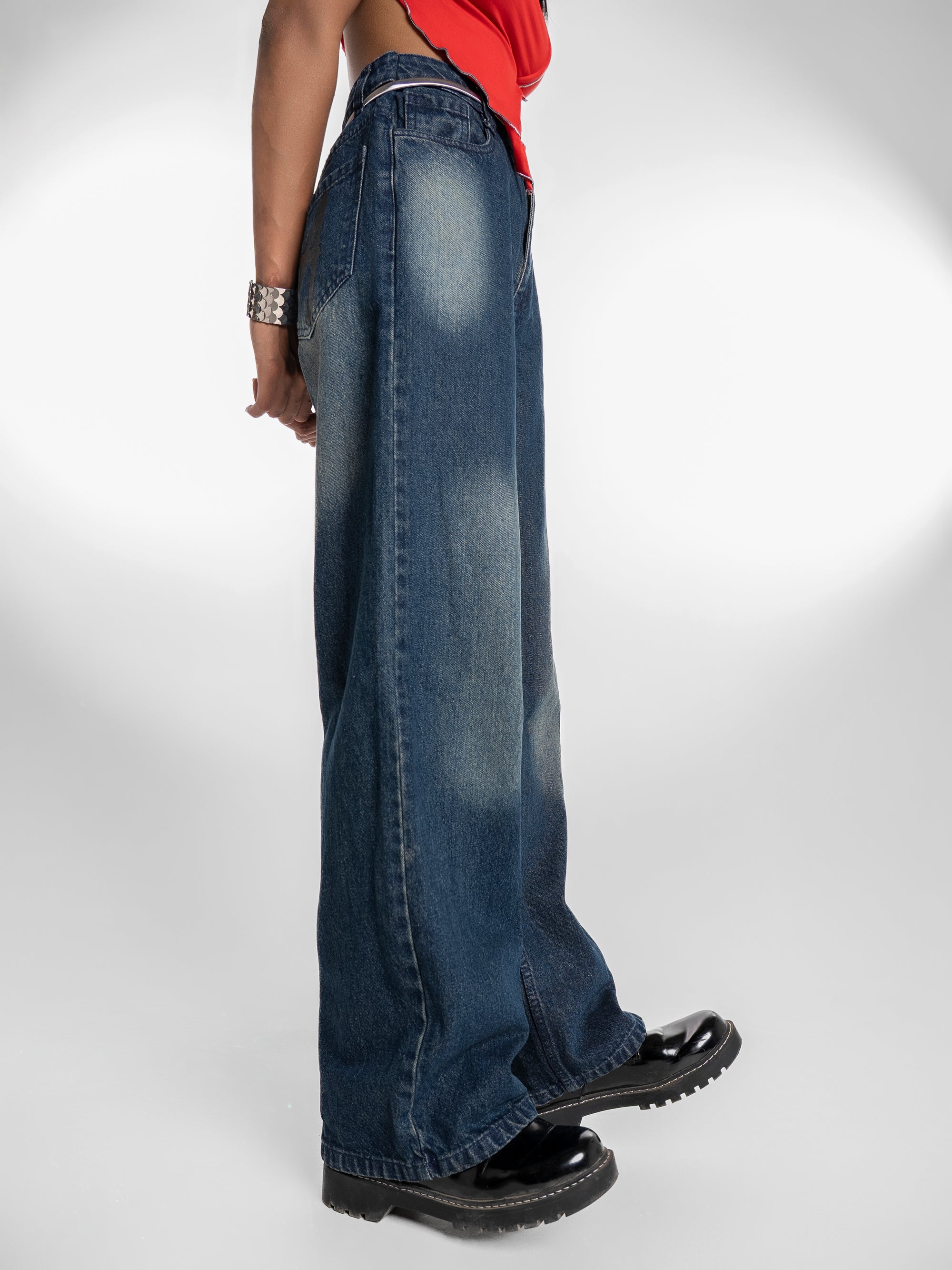 Classic Blue Wide-Leg Jeans