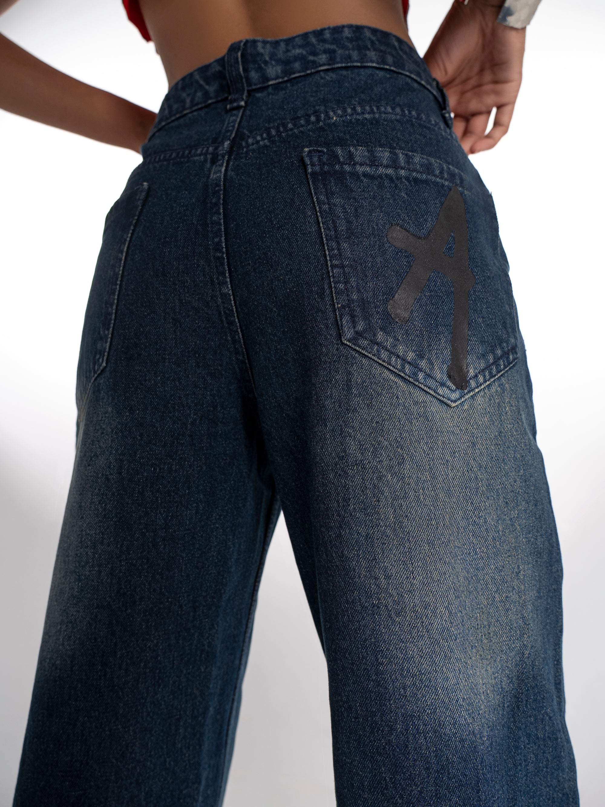 Classic Blue Wide-Leg Jeans